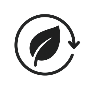 Nachhaltigkeits-Symbol mit Blatt und Recycling-Pfeil